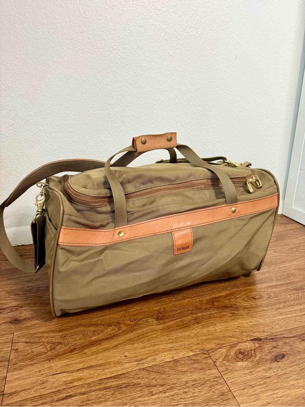 Hartmann Vintage Tan Ballistic Nylon Duffel/Weekender Bag